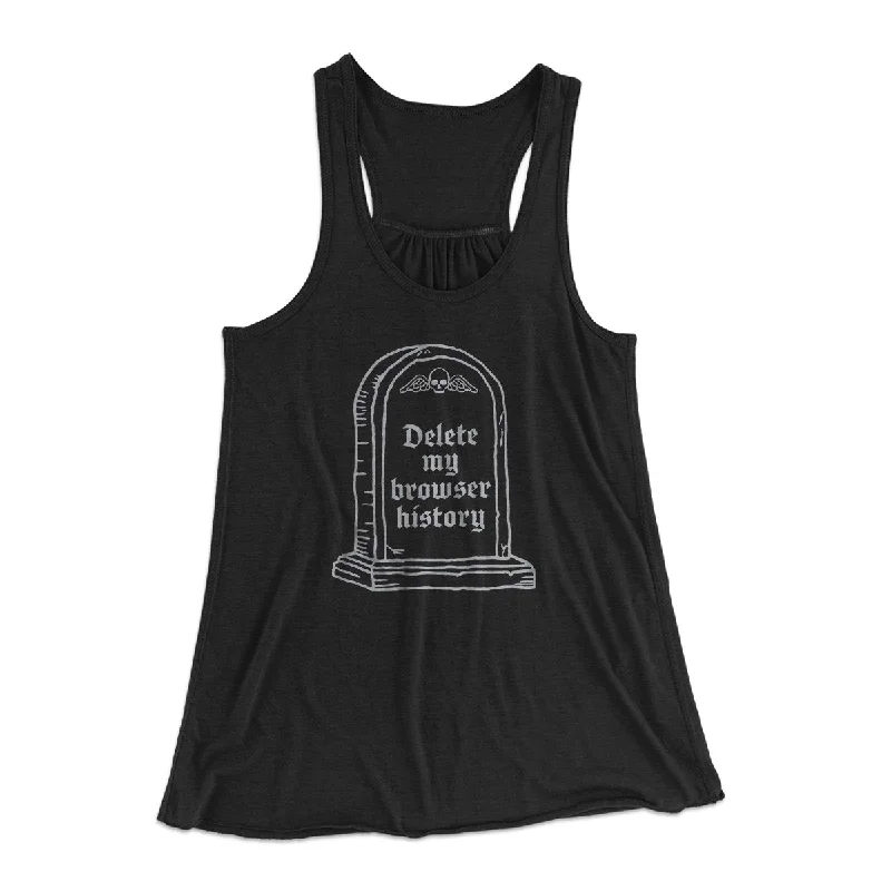 women’s trendy blouses for casual outings -Delete My Browser History Women's Flowey Tank Top