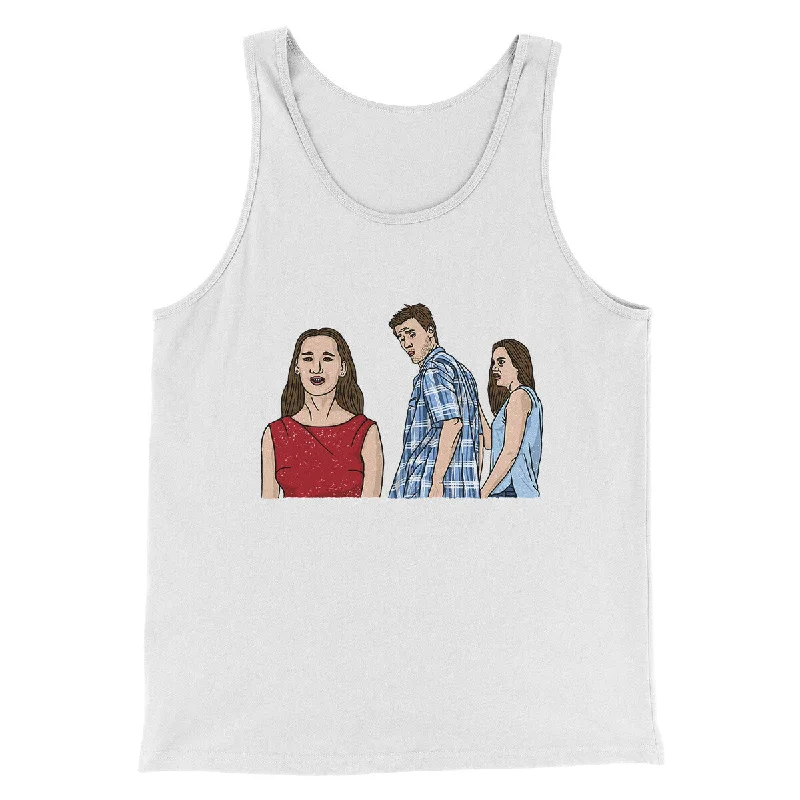 women’s summer dresses with floral prints -Distracted Boyfriend Meme Funny Men/Unisex Tank Top