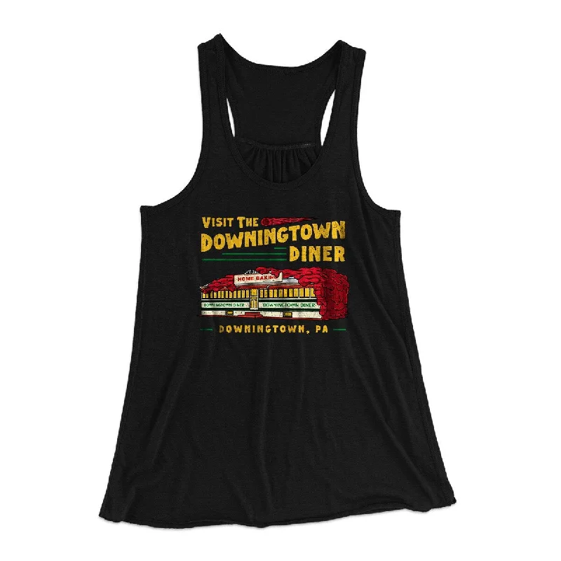 women’s trendy boots for winter style -Downingtown Diner Women's Flowey Racerback Tank Top