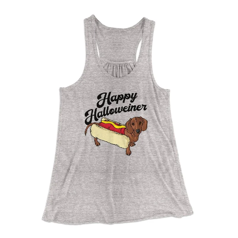 women’s workout wear for comfortable fitness -Happy Hallowiener Women's Flowey Tank Top