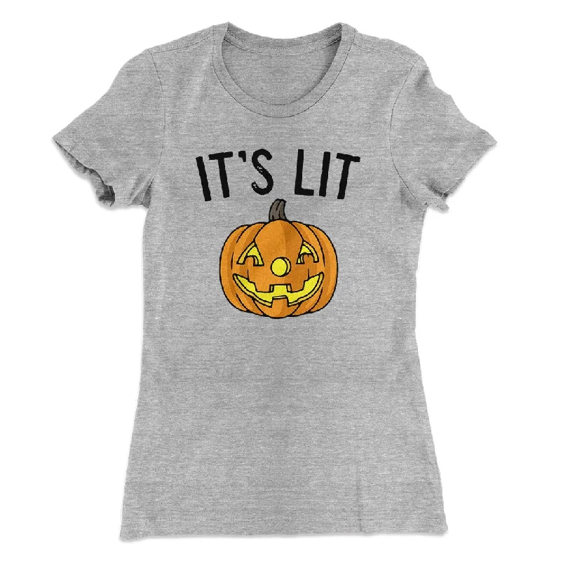 comfortable women’s loungewear sets -It's Lit Jack-O-Lantern Women's T-Shirt