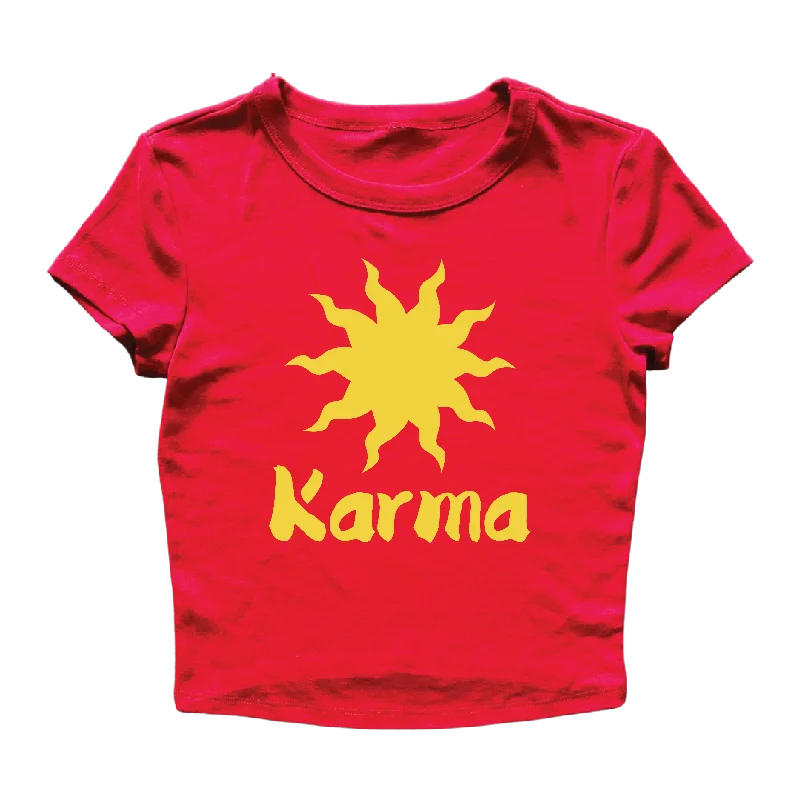 women’s chic outerwear for chilly days -Karma Text Women's Baby Rib