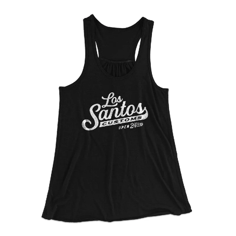 chic women’s t-shirts for casual style -Los Santos Customs Women's Flowey Racerback Tank Top