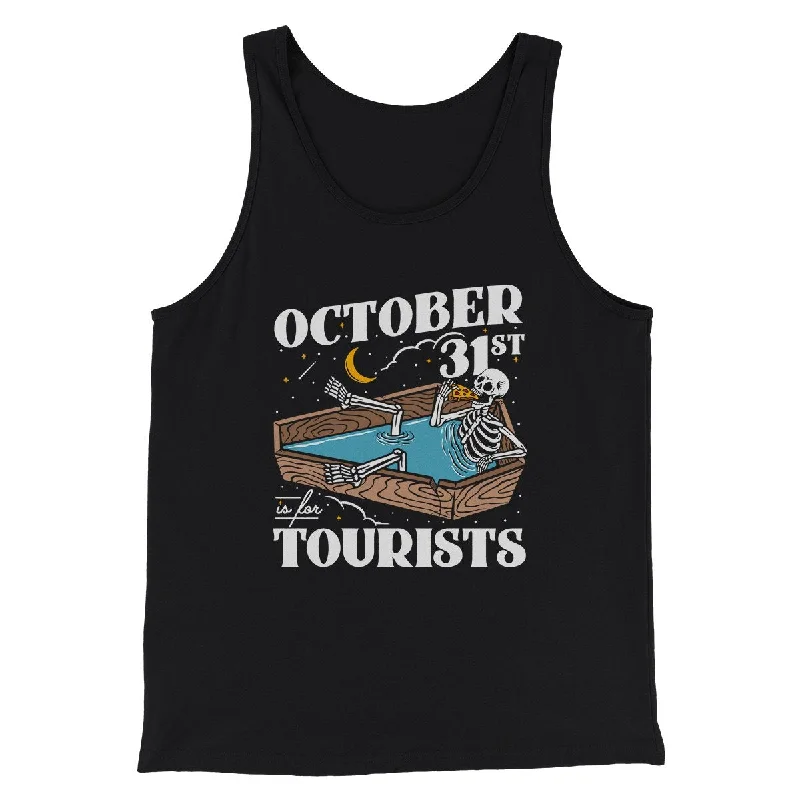 women’s velvet dresses for special occasions -October 31st Is For Tourists Men/Unisex Tank Top