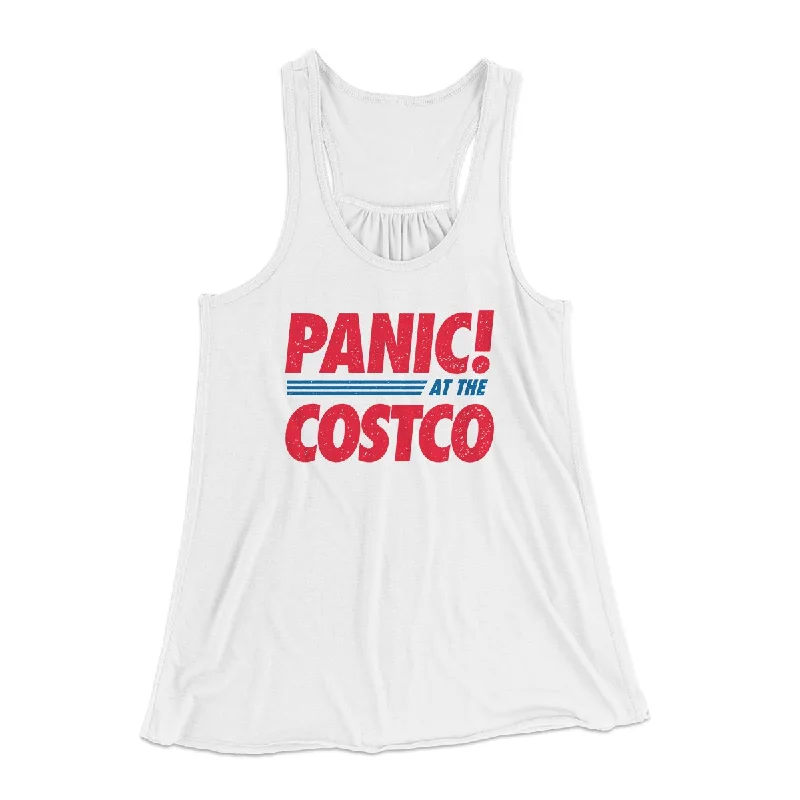 women’s long sleeve tops for cooler weather -Panic! At The Costco Women's Flowey Tank Top