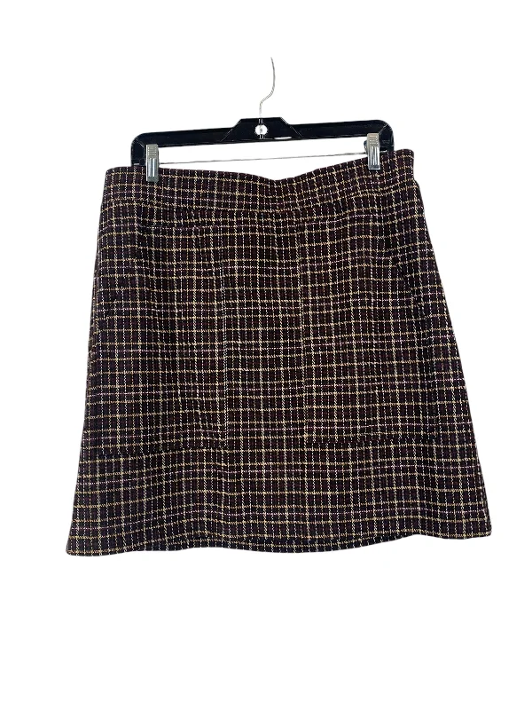 affordable women’s scarves for cold weather -Skirt Mini & Short By Loft In Black & Brown, Size: L