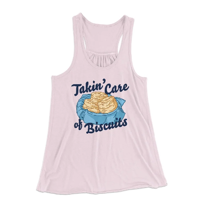 affordable women’s office dresses for work -Taking Care Of Biscuits Funny Women's Flowey Tank Top