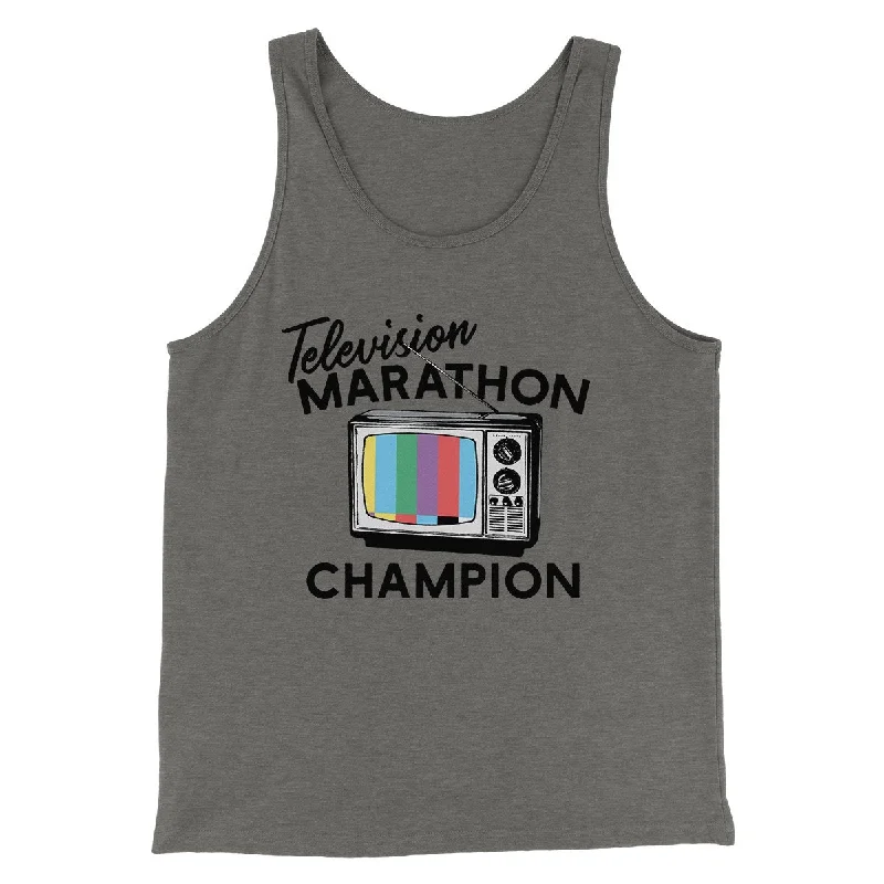 women’s trendy boots for winter style -Television Marathon Champion Funny Movie Men/Unisex Tank Top