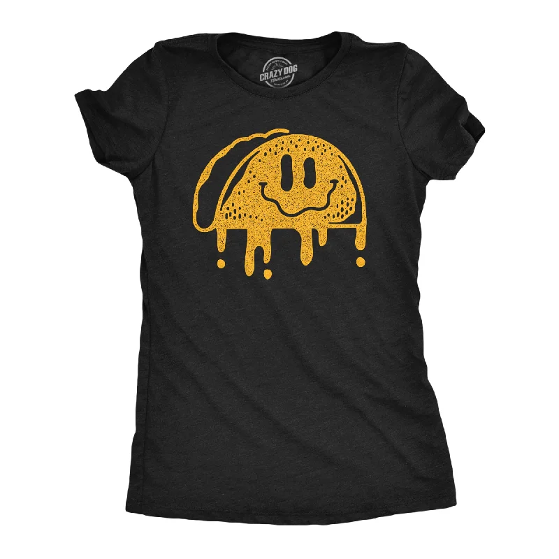 women’s stylish pants for office wear -Womens Dripping Taco Smile Funny T Shirts Mexican Food Graphic Tee For Ladies