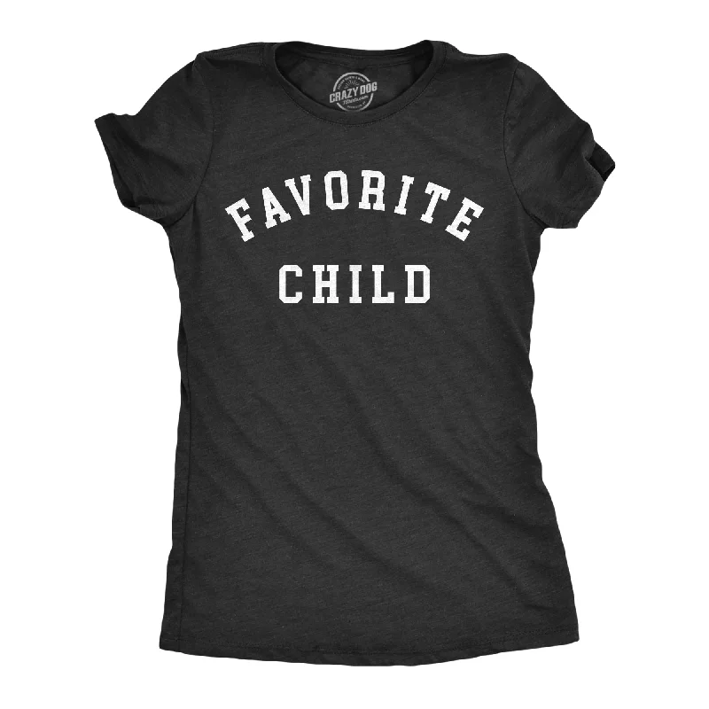 women’s trendy shorts for hot weather -Womens Favorite Child T Shirt Funny Best Sibling Family Brother Sister Joke Tee For Ladies