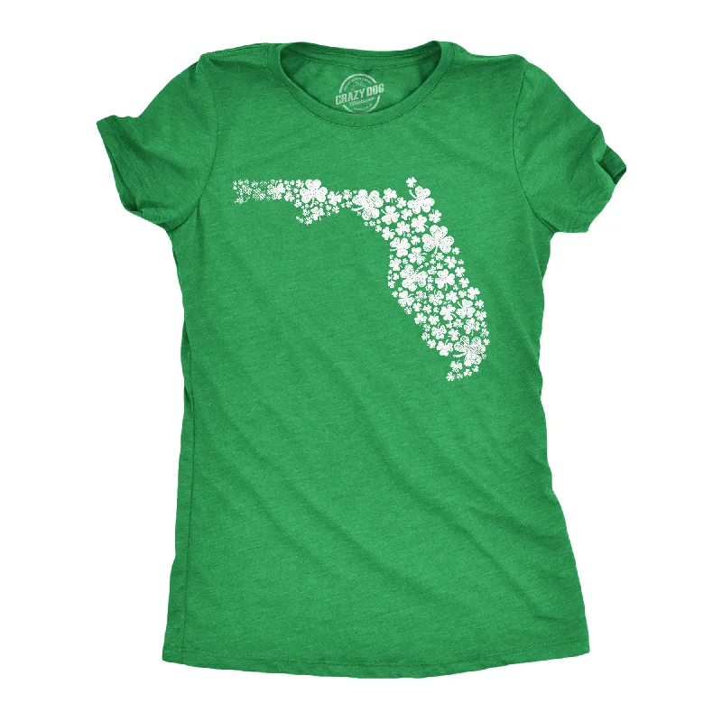 women’s stylish pants for office wear -Womens Florida State Clovers T Shirt Funny St Pattys Day Parade Shamrocks Lovers Tee For Ladies