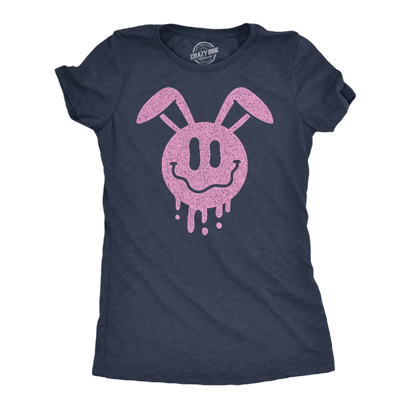 best women’s coats for rainy weather -Womens Funny T Shirts Dripping Easter Bunny Smile Graphic Tee For Ladies