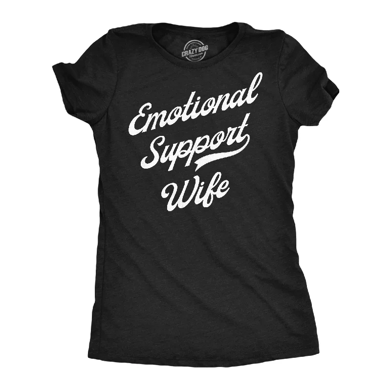 best women’s clothing for business travel -Womens Funny T Shirts Emotional Support Wife Sarcastic Graphic Tee For Ladies