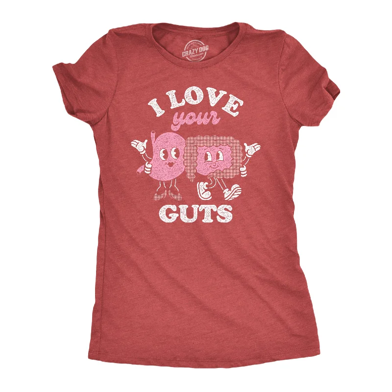 women’s formal suits for work events -Womens Funny T Shirts I Love Your Guts Valentines Day Graphic Tee For Ladies