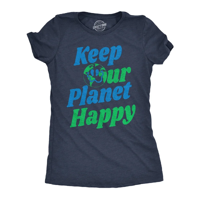 women’s soft and cozy cardigans for fall -Womens Funny T Shirts Keep Our Planet Happy Awesome Earth Day Tee For Ladies