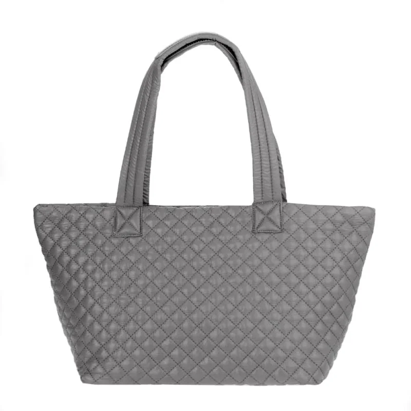 elegant evening handbags for women 2025 -HD3466 Quilted Soft Nylon Tote Bag