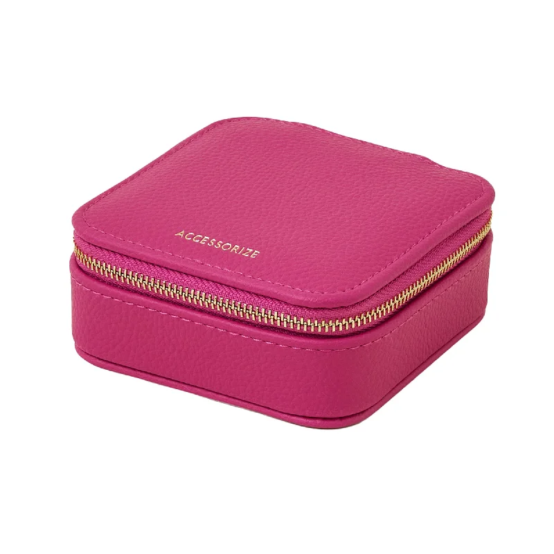 best women’s handbags for business travel -Accessorize London Women's Pink Medium Square Jewellery Box