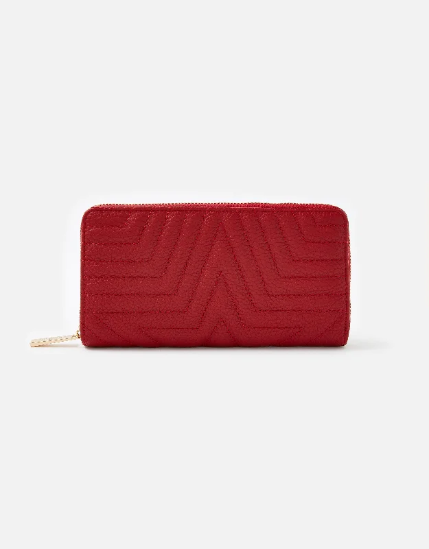 women’s crossbody bags for daily convenience -Accessorize London Women's Star Quilt Red Wallet