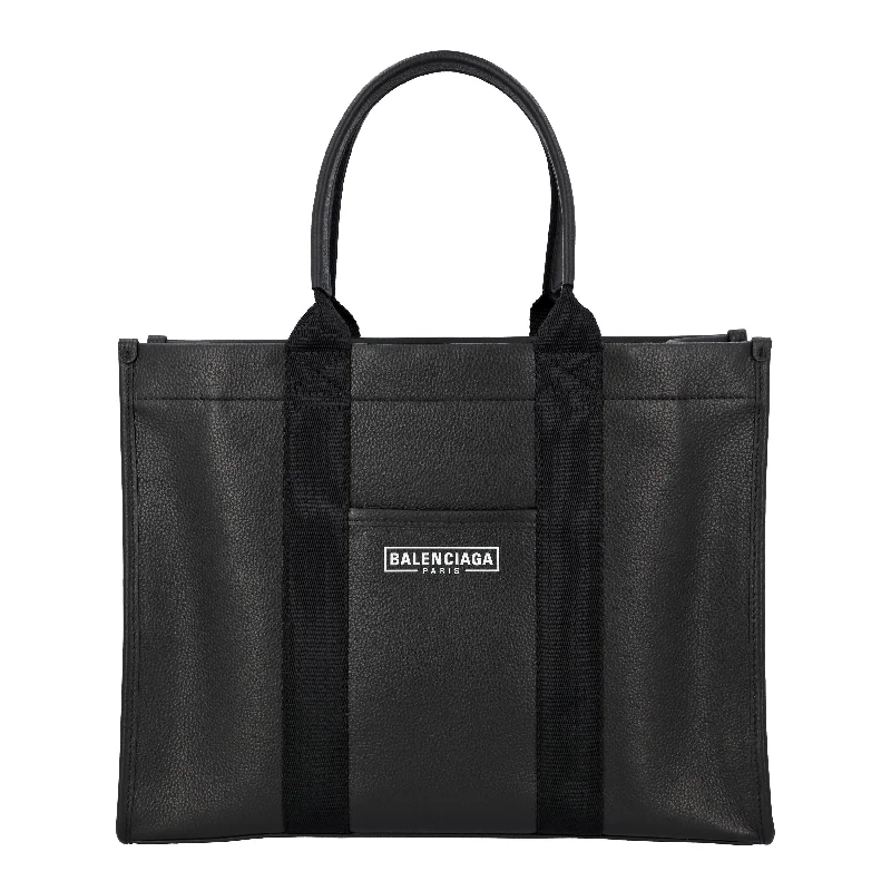 women’s minimalist handbags for travel -Balenciaga Hardware medium grainy leather tote bag