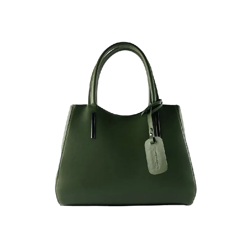 luxury designer handbags for women’s wardrobe -Renato Borzatta Leather Double Strap Shoulder Bag Green