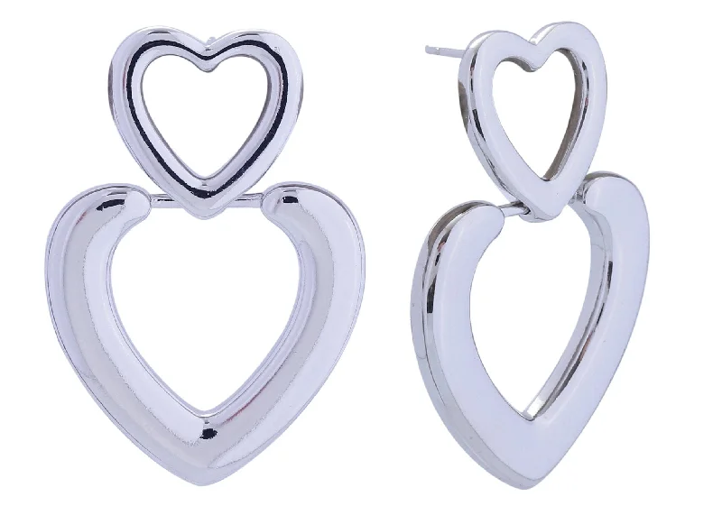 versatile women’s handbags for busy lifestyles -DJE311076 14K Double Heart Drop Earrings