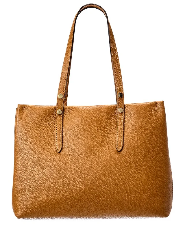 stylish bags for women with bold colors -Italian Leather Top Handle Tote