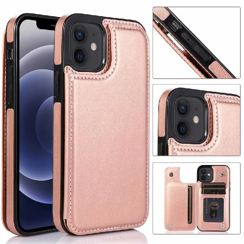 practical handbags for women who travel frequently -Luxy Moon Leather Cover Card Slots Wallet Case For iPhone