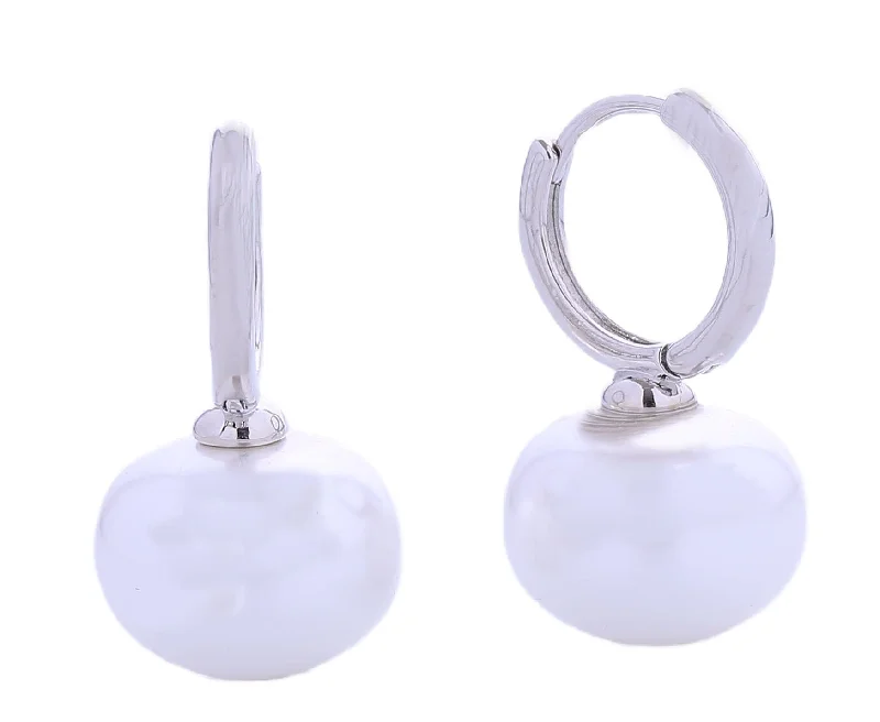 chic women’s handbags for autumn style -SJE310572 14K Dangling Pearl Earrings