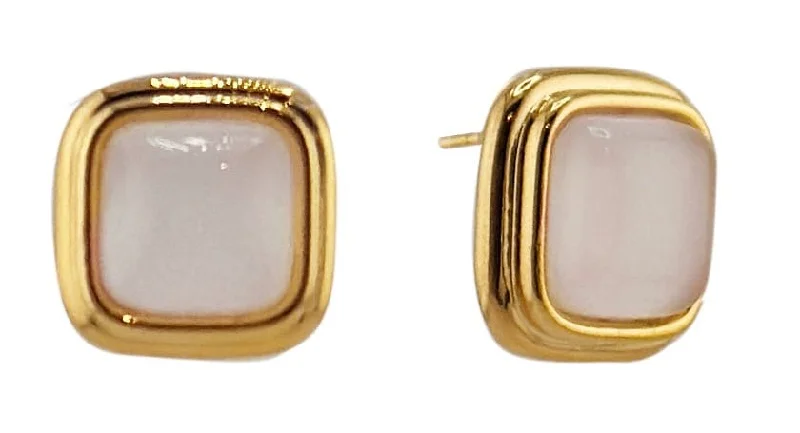 women’s handbags for casual outings -SJE311032 14K Square Resin Post Earrings