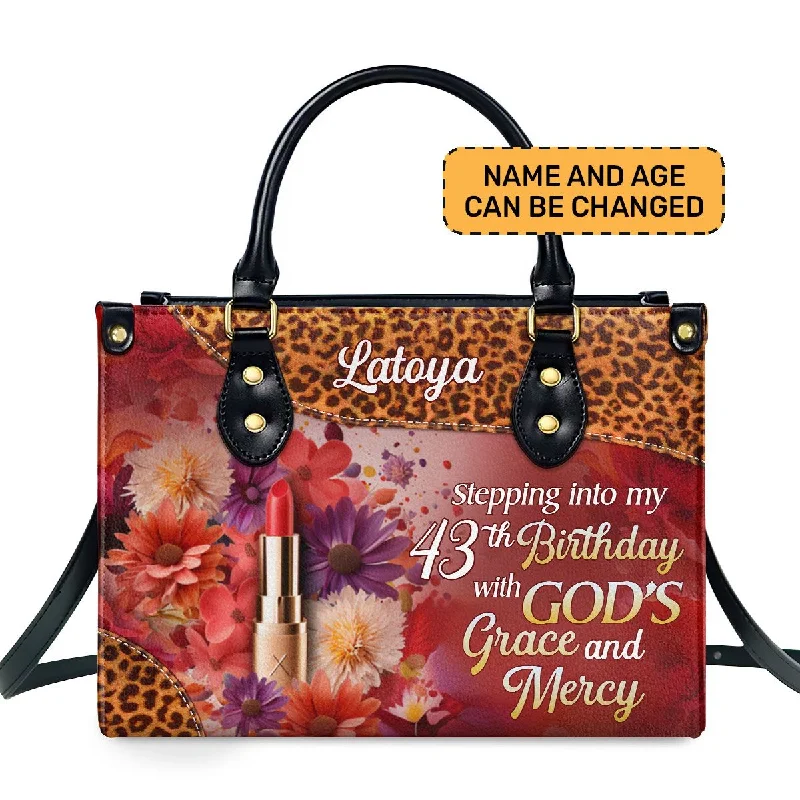 stylish leather handbags for every occasion -Stepping Into My Birthday - Personalized Leather Handbag STB61