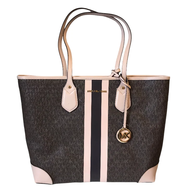 fashionable handbags for day and night wear -Tote Designer By Michael Kors In Brown & Pink, Size:Large