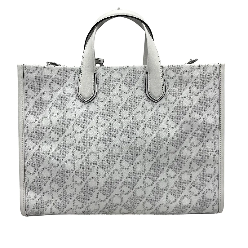 practical handbags for women who travel frequently -Tote Designer By Michael Kors In Grey & White, Size:Medium