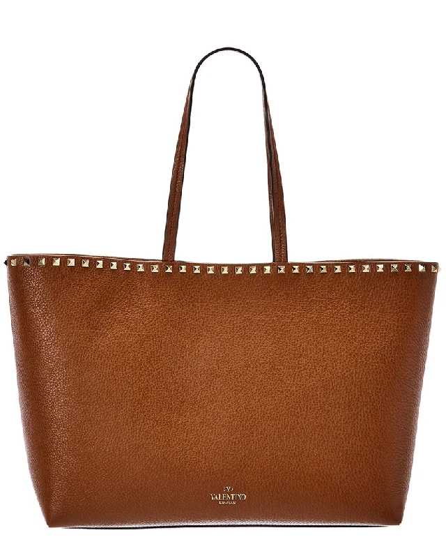 women’s crossbody bags for daily convenience -Valentino Rockstud Large Grainy Leather Shopper Tote