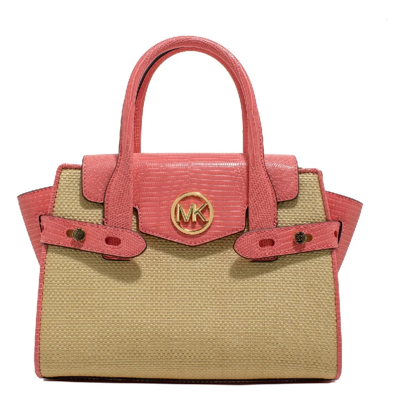 stylish bags for women with bold colors -Michael Kors 35T2GNMS8W-GRAPEFRUIT Pink Leather Satchel Bag