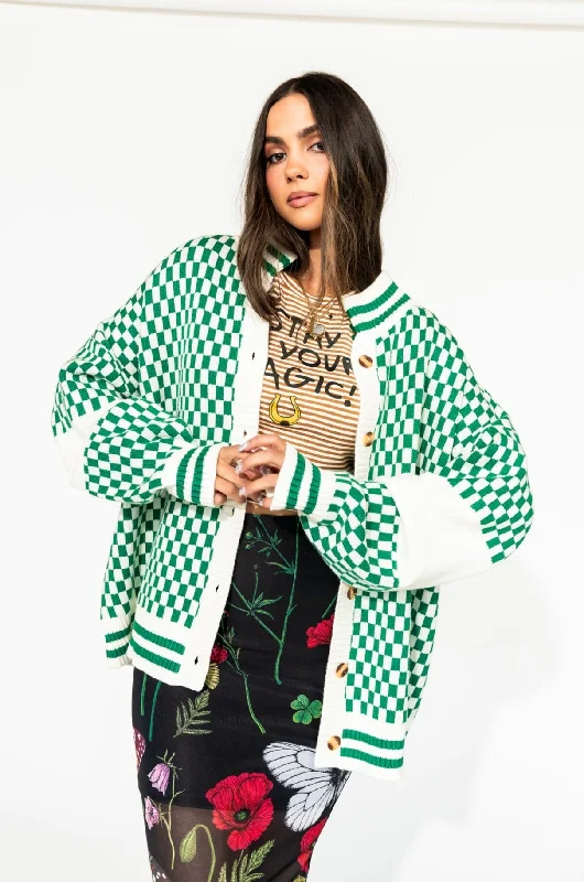 chic women’s sweatshirts for fall and winter -Get What I Want Grandpa Cardigan in Lucky Clover Green