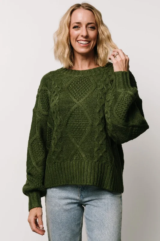 best women’s activewear for fitness -Anthony Knit Sweater | Green