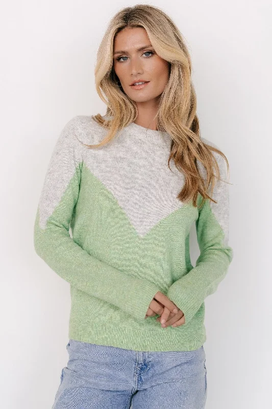 trendy women’s sweaters for winter fashion -Tanner Sweater | Gray + Green