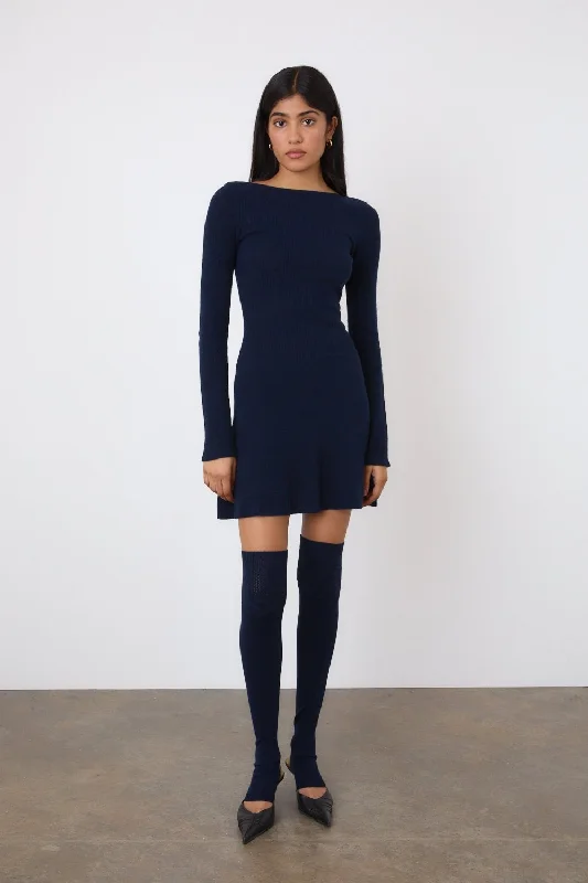 affordable women’s scarves for cold weather -The Claudine Knit Dress, Midnight