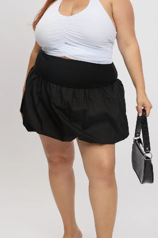 affordable women’s office dresses for work -Black Bubble Skirt