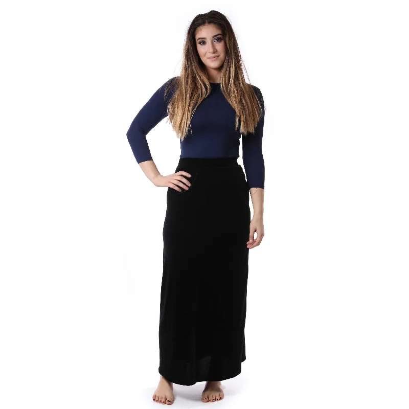 women’s elegant shoes for evening events -Women's Velour Maxi Skirt