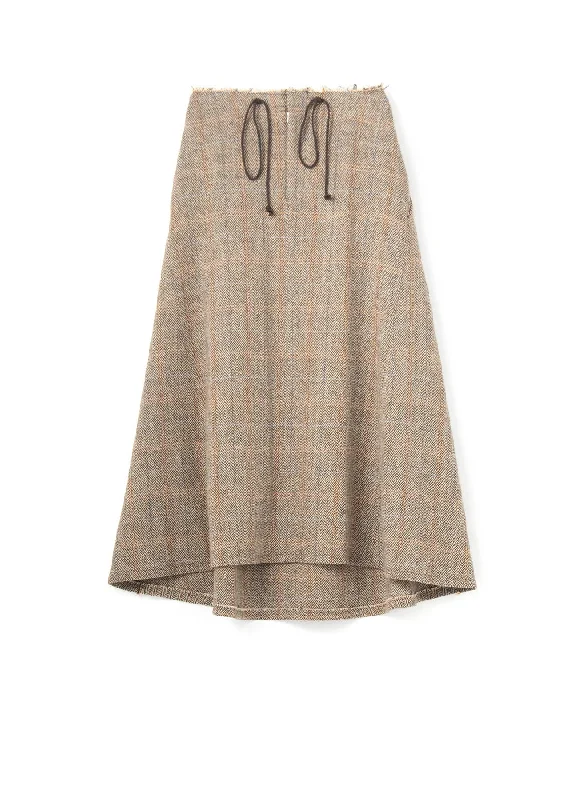 women’s casual blazers for relaxed outfits -WOOL BRITISH TWEED BACK DROP SKIRT